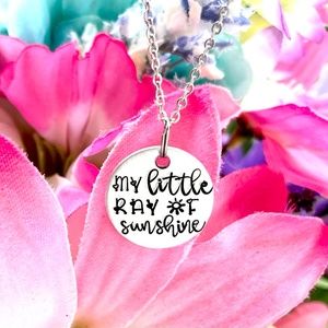 My little Ray of sunshine - Hand stamped Necklace - Hand stamped jewelry - Sun